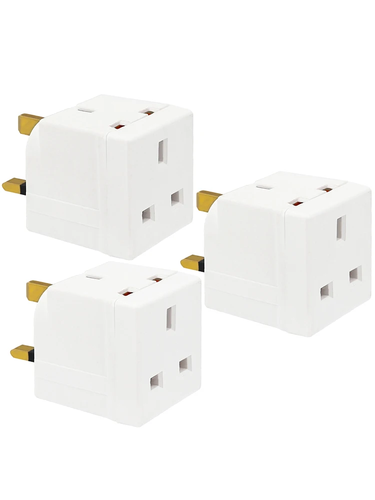 2-Wege-Doppelstecker-Adapter – Multi-Stecker-Verlängerungssteckdosen-Adapter – UK 3-polige Steckdosenverlängerungen 250 V, 13 Ampere, für Zuhause Image