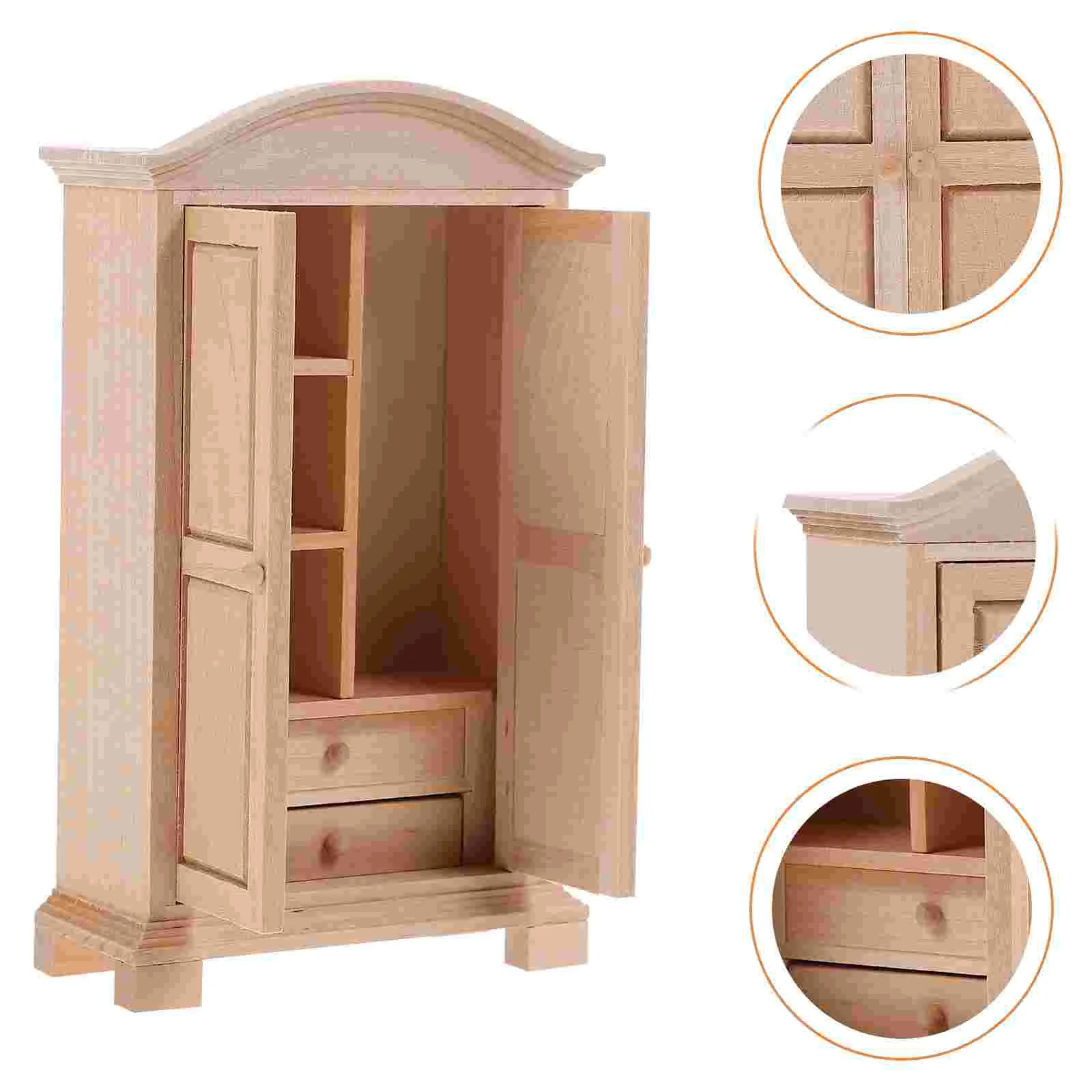 Puppenhaus Möbel Dekoration Holzschrank Modell Tiny House Mini Kleiderschrank Dekoration