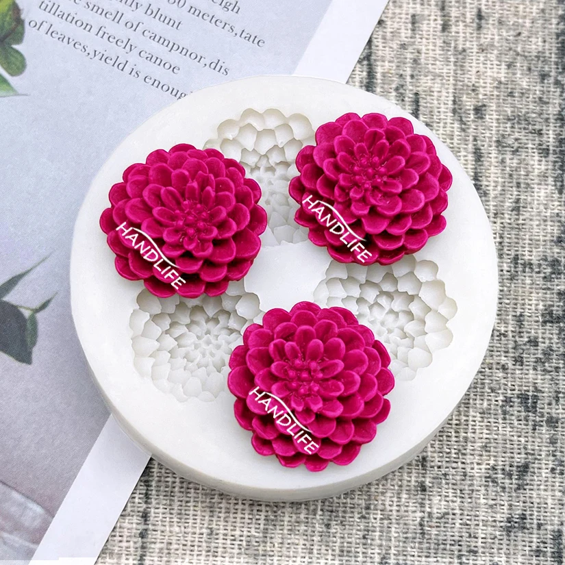 Dahlie Silikon Sugarcraft Form Harz Werkzeuge Cupcake Backform Fondant Kuchen Dekorieren Werkzeuge Image