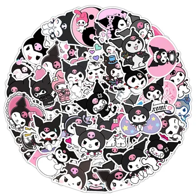 10/30/50PCS Kawaii Anime Kuromi Aufkleber Skateboard Gitarre Koffer Gefrierschrank Motorrad Graffiti Aufkleber Wasserdicht Sanrio Aufkleber Image