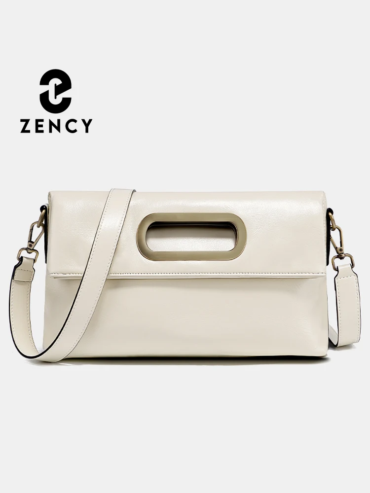 Zency Vintage Echtleder-Handtasche für Damen, große Kapazität, braune Umhängetasche, Designer-Umhängetasche, 2026 Sommer, Beige, Sac Bolsa