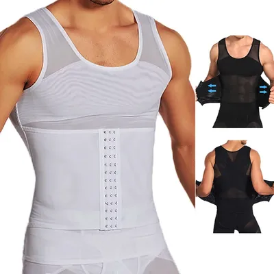 Herren Body Shaper Kompression Weste Bauch Shapewear Bauch Abnehmen Mantel Gynäkomastie Shaper Image