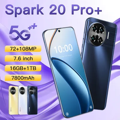 Global VER Spark 20 pro Smart Phone Quad-core 16GB+1TB 7.6 Inch Smart phones Android 13 Mobile