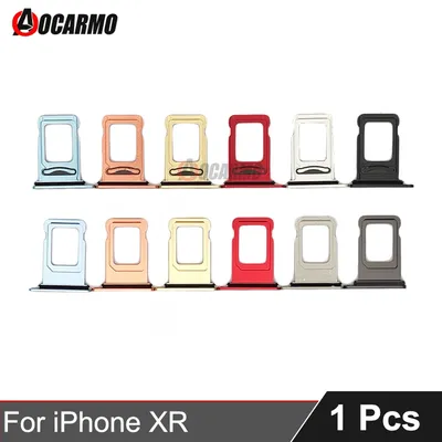 1Pcs/Lot For Apple iPhone XR SIM Card Tray Aluminium Drawer Holder Single Dual Slot Replacement Parts