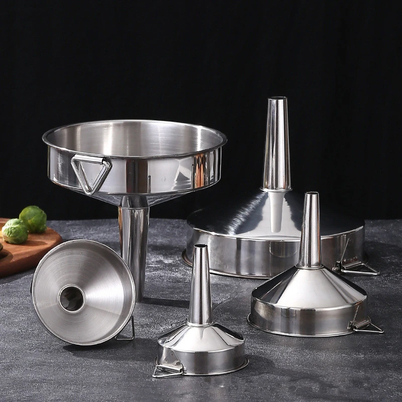 Entonnoir de cuisine en acier inoxydable, huile de vin, entonnoir métallique liquide avec filtre amovible, entonnoir à large bouche pour conserve, outils de cuisine