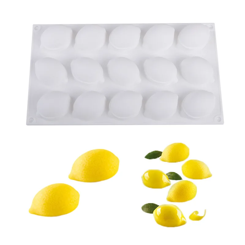 Stampi in silicone a forma di limone Stampo per torta mousse Torte Antiaderente Teglia da forno 3D Dessert Cheesecake Stampo per dolciumi fai da te