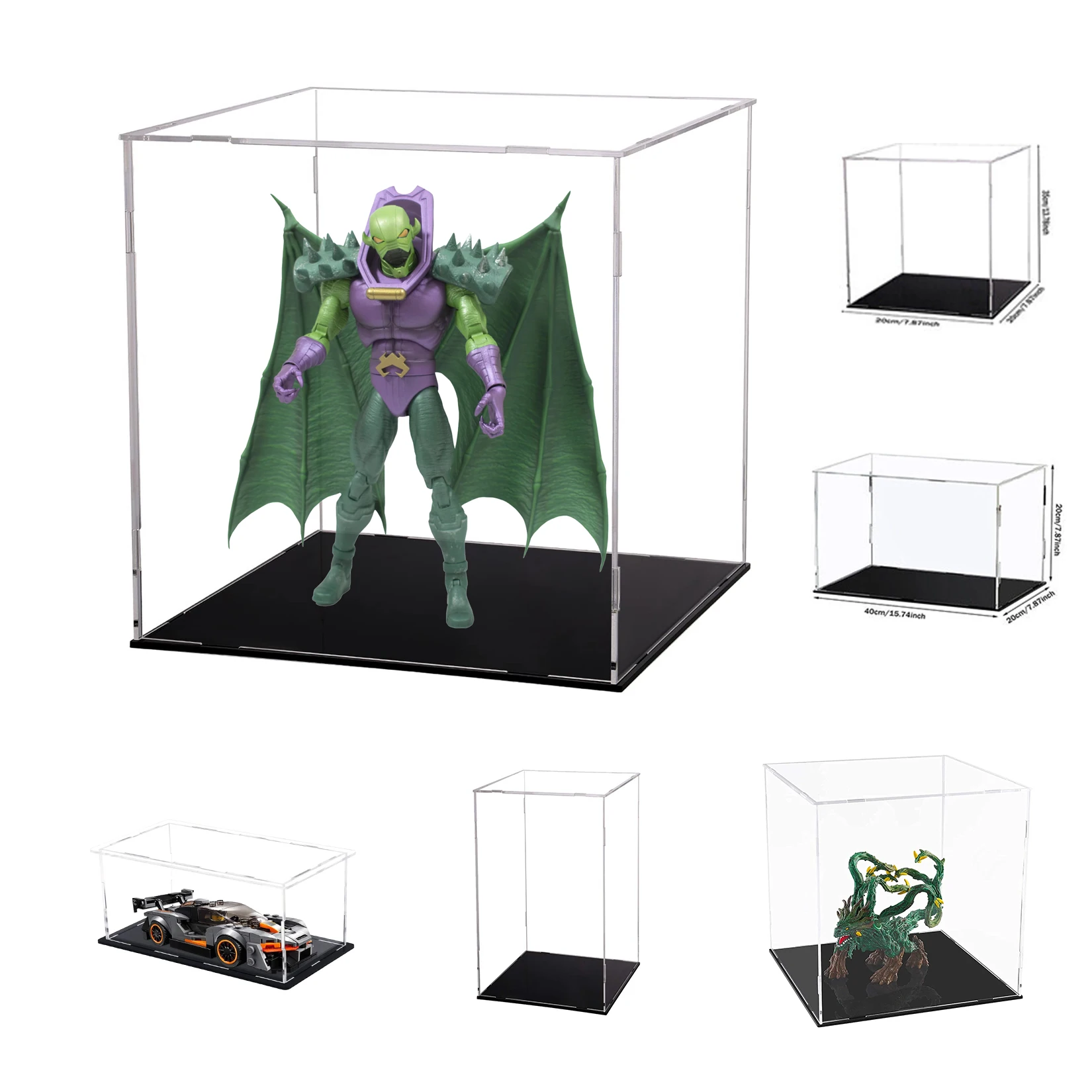 Vetrina da 75 dimensioni per oggetti da collezione assemblare vetrina protettiva in scatola acrilica trasparente per esposizione di action figure che organizzano giocattoli