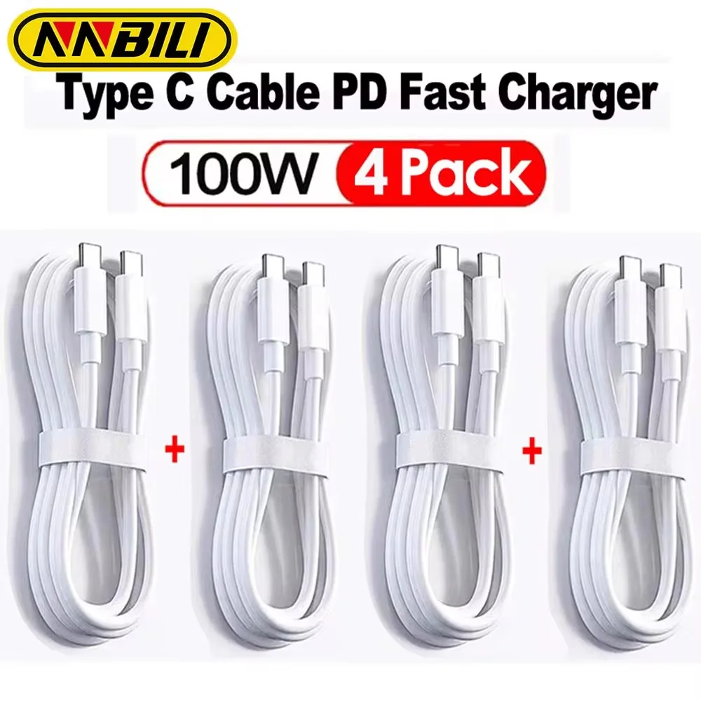 NNBILI 3-4 pezzi 100W USB tipo C a USB C cavo USB-C PD ricarica rapida cavo di ricarica rapida per Samsung Xiaomi tipo-c cavo USBC