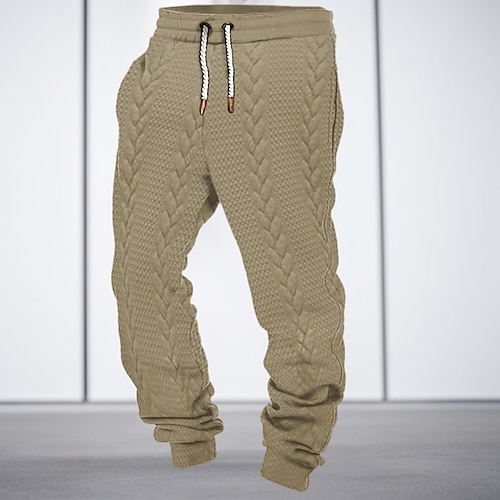 Herren Jogginghose Trainingshose Jogginghose Jogger Hose Hosen Kordelzug Elastische Taille Elastischer Ärmelbund Glatt Komfort Atmungsaktiv Casual Täglich Festtage Sport Modisch Schwarz Weiß Image