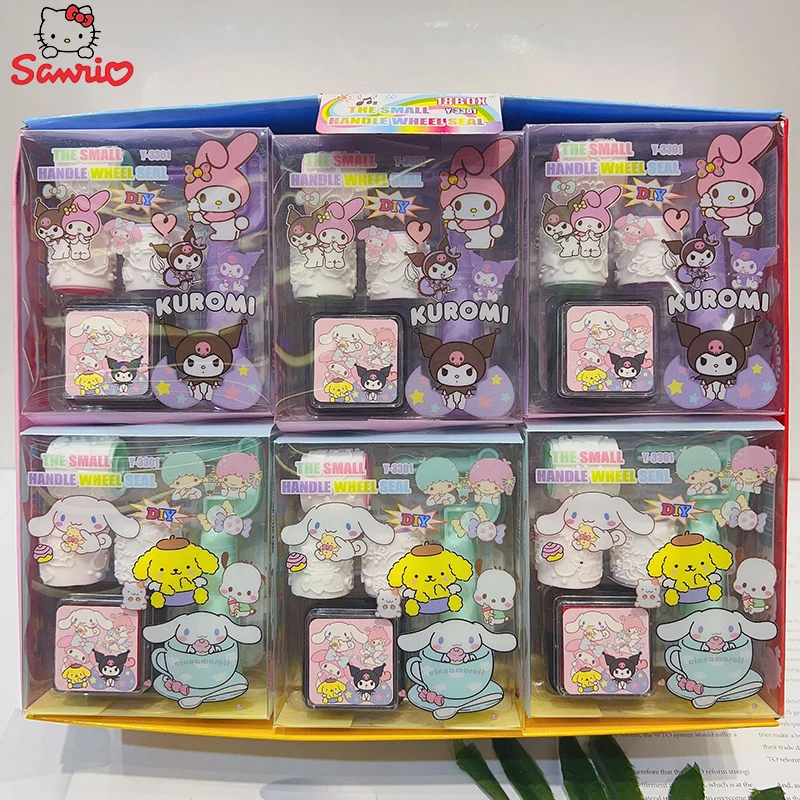 Wholesale Kawaii Sanrio Hello Kitty Kuromi Cinnamoroll Roller Stamp Anime Figure Multiple Styles Student Supplies Birthday Gift
