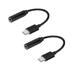 Xing 2pcs Type-C to 3.5mm Earphone Cable Adapter Usb 3.1 Type C USB-C Male to 3.5 AUX Audio Female Jack (Black)