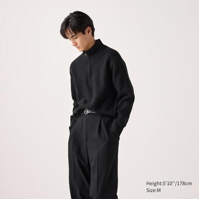 Uniqlo - Soufflé Yarn Half-Zip Jumper - Black - 3XL