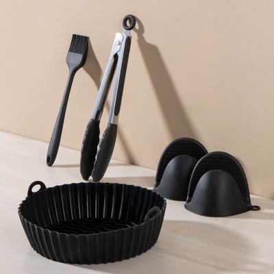 Air Fryer Reusable Silicone Liner Air Fryer Accessories Kit by Uber Appliance in Black