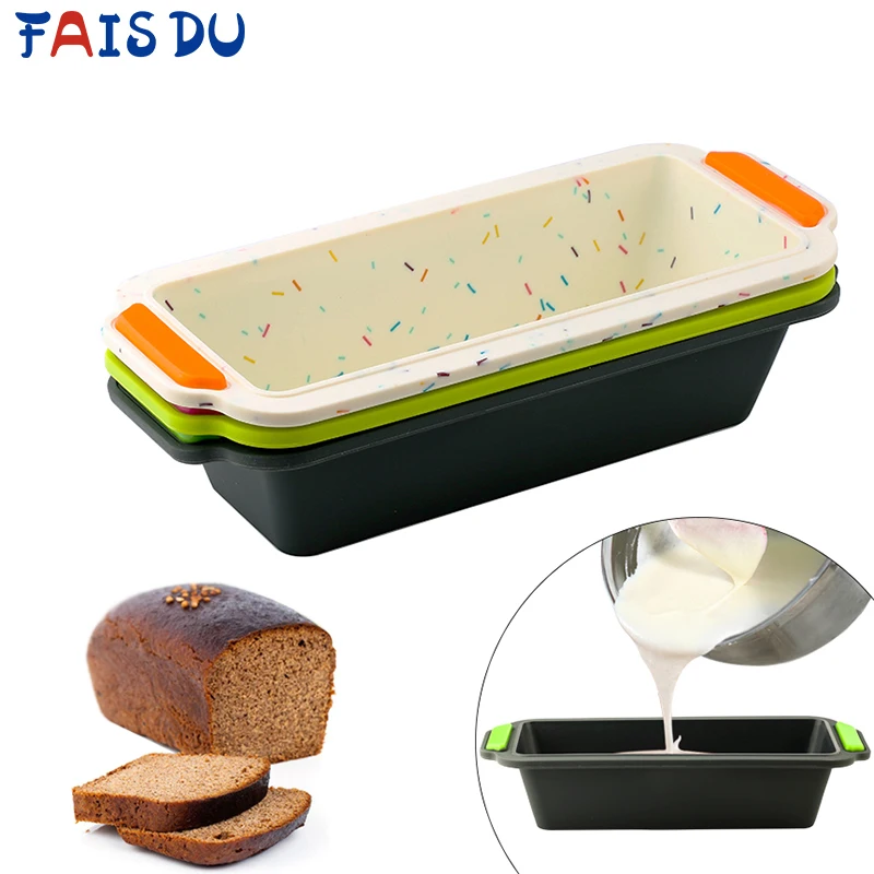 FAIS DU Rechteckige Silikon Brotform Form Toast Brot Form Kuchen Tablett Lange Quadratische Kuchen Form Backformen Antihaft-Backwerkzeuge Image