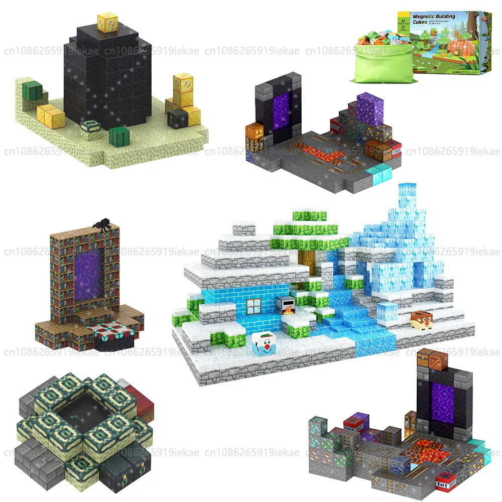 Blocchi magnetici Mine World Cube Magnet World Set per ragazzi ragazze bambini età 3+ costruzione modello fai da te giocattoli sensoriali per bambini