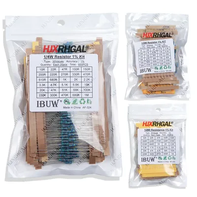 150PCS 300PCS 1/4W 1/2W 1W 2W 3W Widerstand 1% Metall Film Widerstand Sortiment Kit Set 30 Werte Image