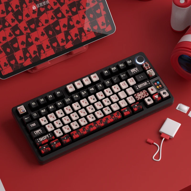 OEM-Profil Pudding-Tastenkappen mit Hintergrundbeleuchtung, PBT-PC-Material, Joker-Thema, Farbsublimations-Tastenkappe für mechanische Mx-Schalter-Tastatur Image