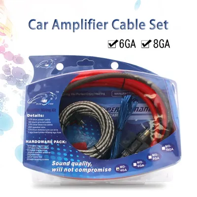 6/8GA Car Amplifier Cable Set 60AMP Subwoofer Power Cable AMP Wiring Fuse Wire Installation Cable Kit Vehicle Modification Parts