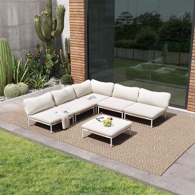 Outdoor Cushioned Sectional Sofa Chat Set Patio Furniture Conversation Set, Free Combination