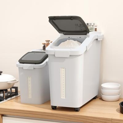 65L/117lbs Large Ingredient Storage Bins 11.4+5.8 Gal Rice Flour Storage Container Organizer Storage Bin - 1.4+5.8 Gal