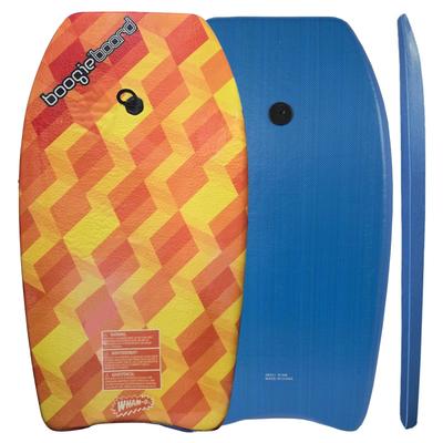 Wham-O 33" Body Board for Beach, Lightweight Boogie Boards with EPS Core, Fiber Clad Bodyboard with Wrist Leash - Yellow