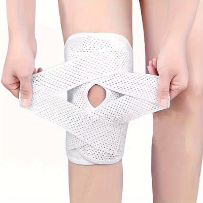 TEMU 1pc Menics Adjustable Knee Brace With Side , 100% Polyester Medium Stretch Fabric, Pull-on Closure, Uncharged - Professional Support For Meniscal Tear, For Injury,pain And Support. Image