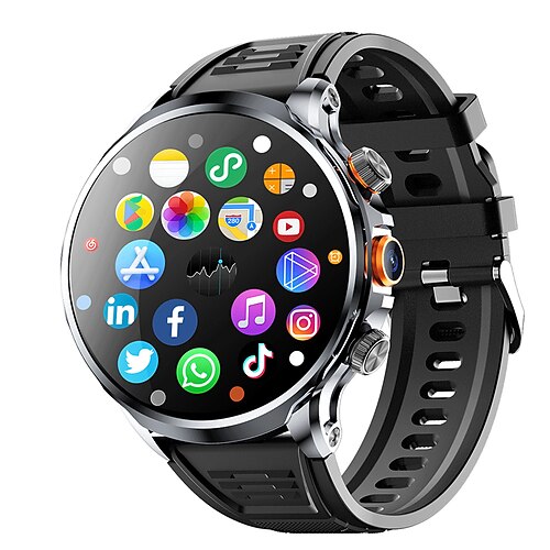 imosi h18 Smartwatch 1,95 Zoll Smartwatch Fitness Laufen 4G Uhr Schrittzähler Anruferinnerung Pulsmesser Kompatibel mit Smartphone Herren GPS Lange Standby Freisprechanrufe IP 67 52mm Image