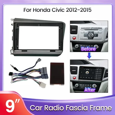 9 Inch Car Radio For Honda Civic 2012 2013 2014 2015 Fascia Panel Dash Kit Install Facia Console