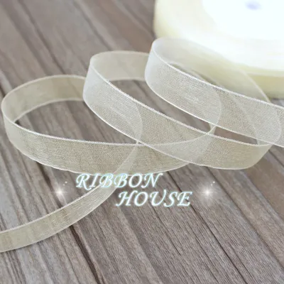 (50 yards/roll) Beige Organza Ribbons wholesale gift wrapping decoration Christmas ribbons