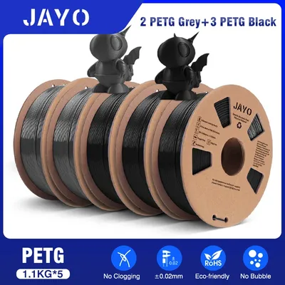 JAYOPLA/PETG/ABS/TPU/PLA PLUS/PLAMeta/ 5Rolls 5.5KG 3D Printer Filament 1.75mm 100% No Bubble FDM