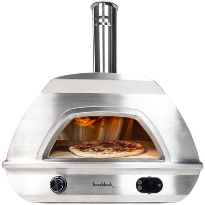 Gas-Pizzaofen BUSCHBECK "X1" Grills Gr. B/H/T: 48cm x 74cm x 52cm, grau (edelstahl) BxTxH: 48x52x74 cm, inkl. Bluetooth-Thermometer und Pizzaschieber