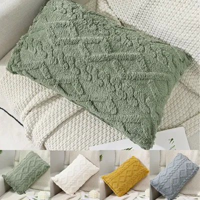 Plüsch Kissen bezug 3d Raute Geometrie Soft Throw Kissen bezug Stickerei Kissen bezug Wohnzimmer Image