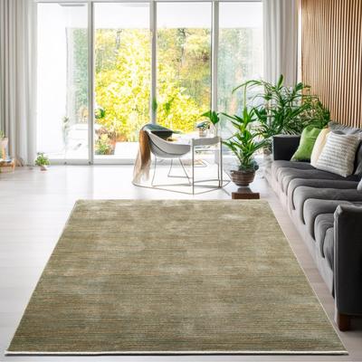 Teppich GINO FALCONE "Corduletta UNI", grün, B:120cm H:10mm L:180cm, Polypropylen, Teppiche, Kurzflor, meliert, moderne Cord Struktur, mit Fransen Image