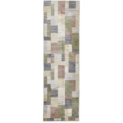 Teppich GINO FALCONE "Corduletta GF-133", bunt (multicolor), B:80cm H:10mm L:280cm, Polypropylen, Teppiche, Kurzflor, meliert, moderne Cord Struktur, mit Fransen Image