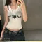 Imitation wet clothes Wet Letter Print White Crop Top Shirt Y2k Streetwear Sexy Summer Clothes for