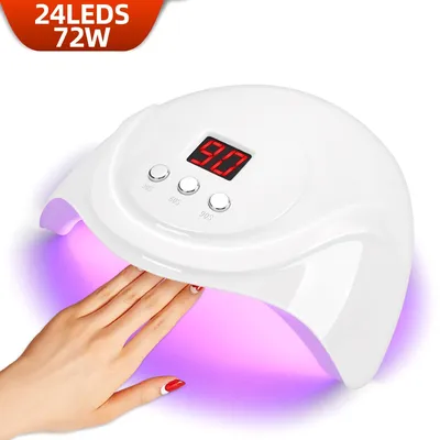72W UV LED Nail Drying Lamp For Curing All Nail Gel Polish 24LEDS Nail Dryer With Automatic Sensor Professional Salon Art Tools