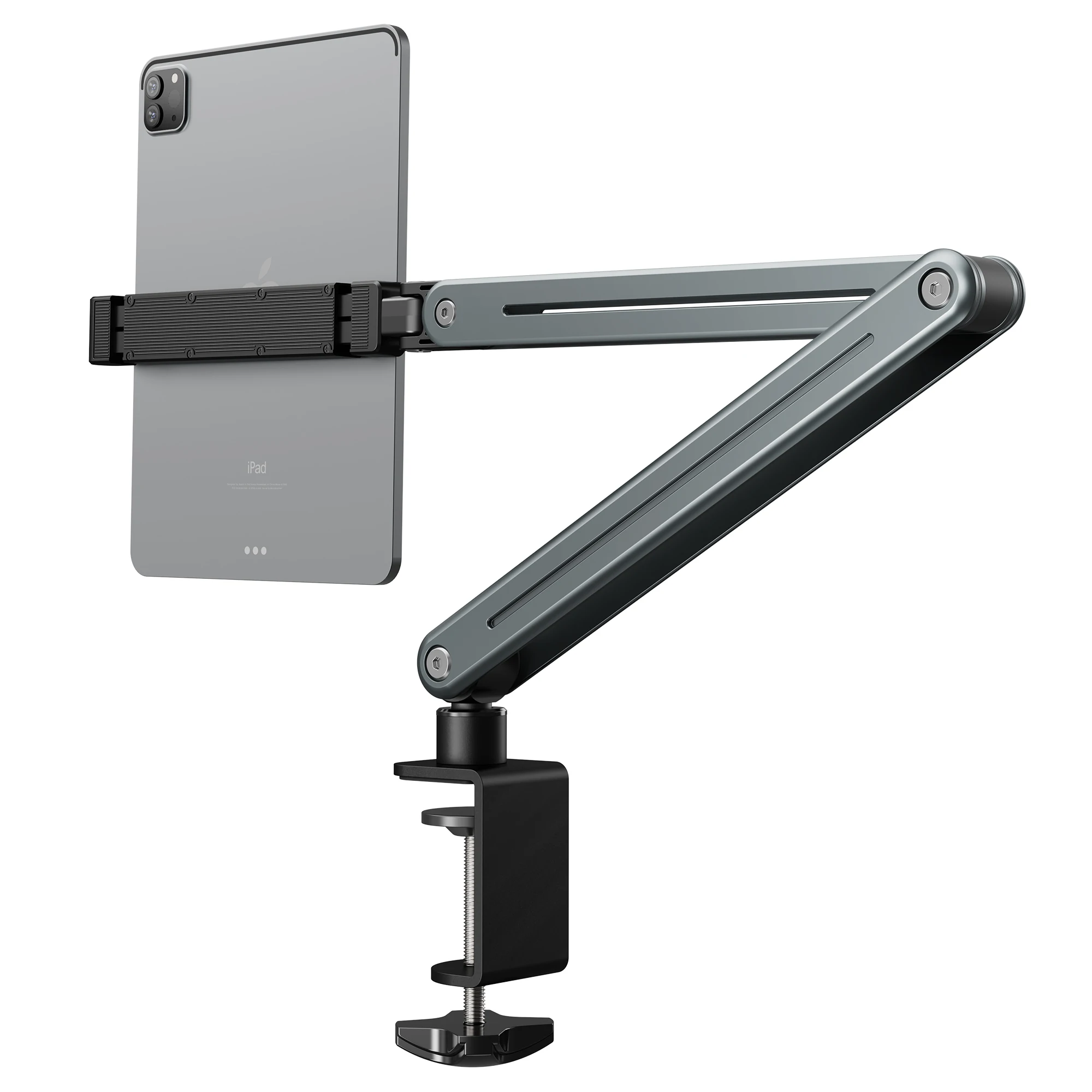 Support de tablette à bras long rotatif réglable à trois axes, rotation à 360 degrés, support de téléphone pour tablette de 5 à 13 pouces, support de bureau pour lit de smartphone, support paresseux