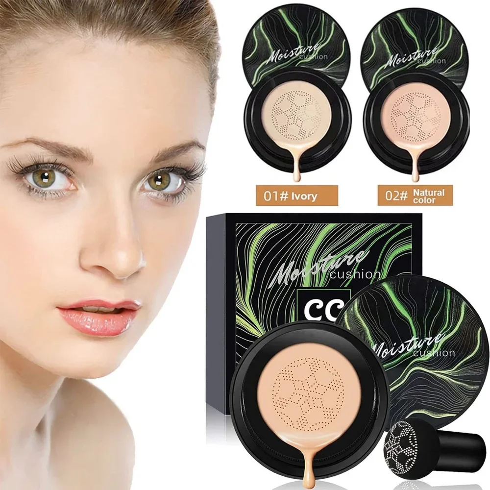Fondotinta magico Testa a fungo Cuscino d'aria CC Cream Correttore viso Fondotinta idratante impermeabile Base Cosmetici per il trucco