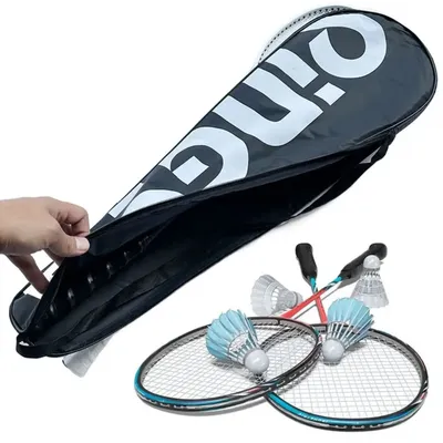 Oxford Badminton Rackets Bag Durable Black Professional Carrying Bag Accessories Waterproof Fabric Protective Cover