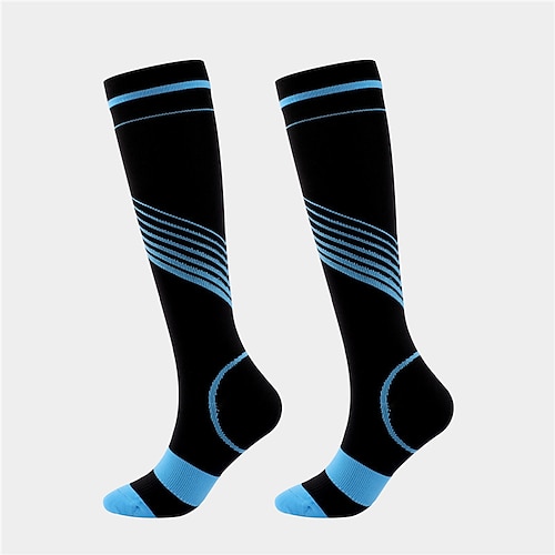 Kompressionsstrümpfe Sportsocken laufsocken 1 Paar Farbblock Herren Röhrensocken Rutschfest Atmungsaktiv Schweißableitend Komfortabel Fitnesstraining Basketball Laufen Joggen Radsport Sport Farbblock Image