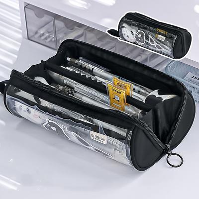 New Transparent Pen Bag Creative Simple Multi-functional Primary and Secondary School Students Stationery Pencil Case Large Capacity Pencil Case