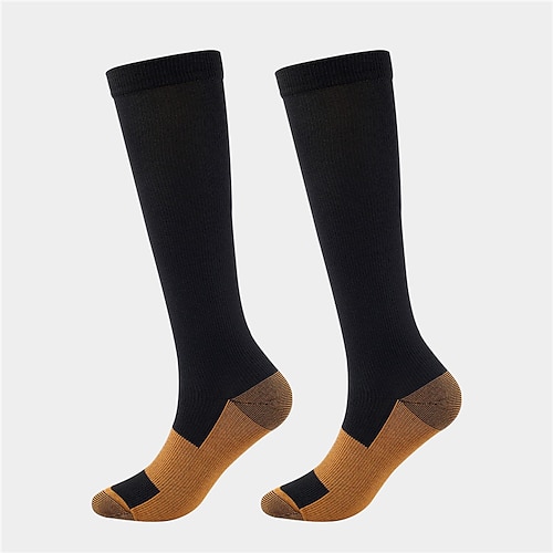 Kompressionsstrümpfe Sportsocken laufsocken 1 Paar Farbblock Damen Röhrensocken Atmungsaktiv Schweißableitend Komfortabel Fitnesstraining Basketball Laufen Joggen Radsport Sport Farbblock Nylon Image