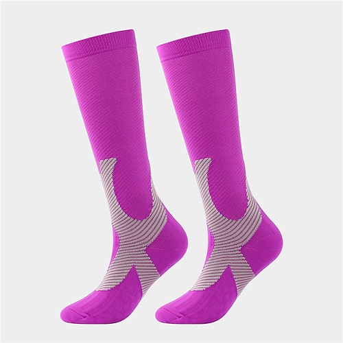 Kompressionsstrümpfe Sportsocken laufsocken 1 Paar Farbblock Herren Socken Rutschfest Atmungsaktiv Schweißableitend Komfortabel Fitnesstraining Basketball Laufen Joggen Radsport Sport Farbblock Image