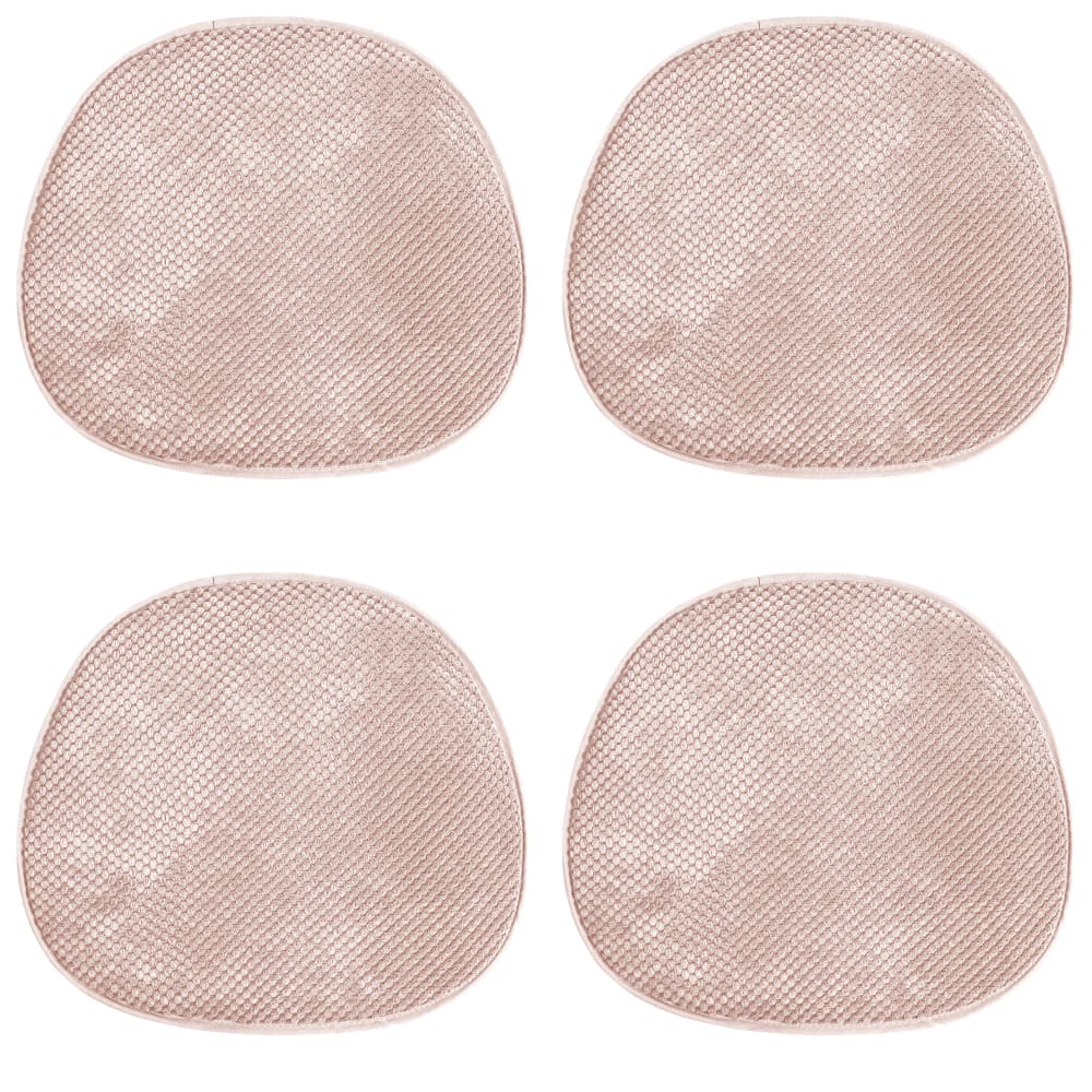 Galettes de chaise velours vieux rose-lot de 4-41x38x1,5