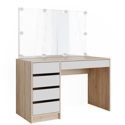 Schminktisch Sherry, Weiß/Sonoma, 120 cm mit LED Beleuchtung, Vicco Image