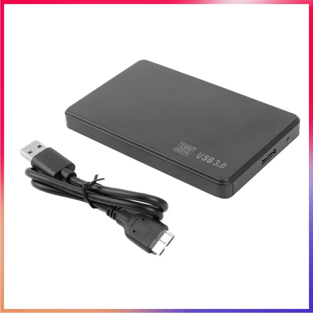 2,5-Zoll-SATA-auf-USB-3.0-2.0-Festplattengehäuse, mobile Festplattenhülle für SSD, externes Speicher-Festplattengehäuse mit USB-3.1-/USB-3.0-/2.0-Kabel, ABS Image