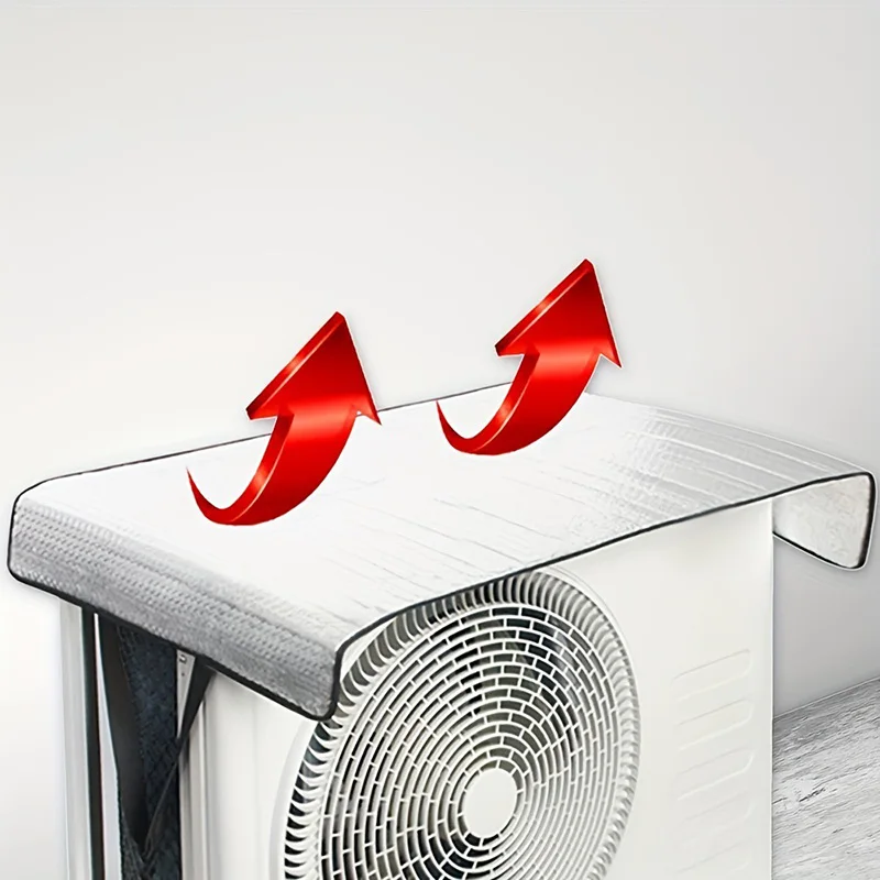 Regenfeste und temperaturreduzierende Klimaanlagenabdeckung, wasserdichte, sonnenbeständige und wärmeisolierende obere Schutzhülle Image