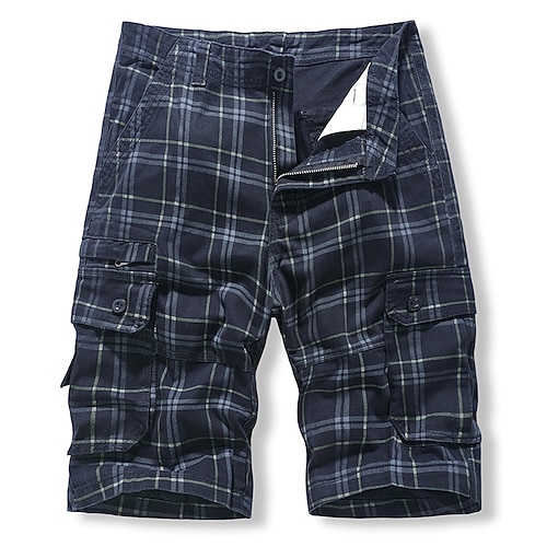 Herren Taktische Shorts Cargo-Shorts Shorts Knöpfe Mehrere Taschen Einfach tragbar Kurz Outdoor Täglich Campen und Wandern Mode Klassisch Schwarz Blau Image