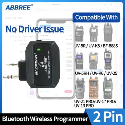Baofeng Bluetooth Wireless Programmer for Walkie Talkie Plug & Play No Driver Issue Phone for UV5R BF888S Quansheng UVK5