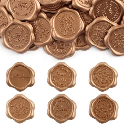 30Pcs Open Me Words Wax Seal Stickers With Love,Be Our Guest Self Adhesive Wax Stickers for Wedding